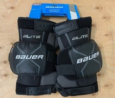 Bauer Elite Hockey Goalie Knee Guards | SR INT Goal Thigh Pad Strap Supreme