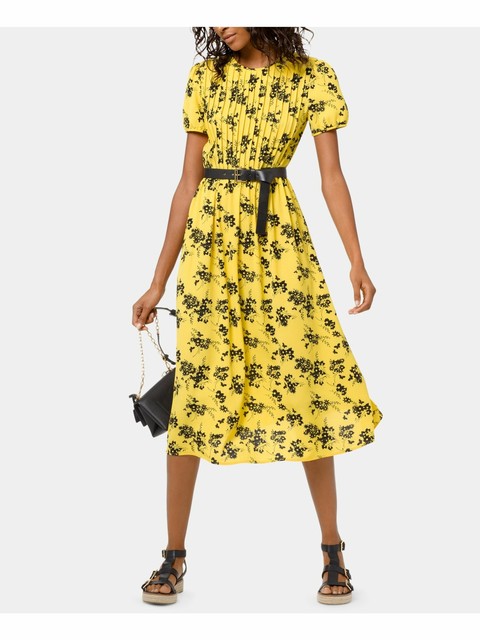 womens yellow midi dress