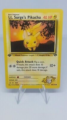 Pokemon Card - 1st Edition Lt. Surge's Pikachu (84/132) Gym Pokemon Card - 1st Edition Lt. Surge's Pikachu (84/132) Gym