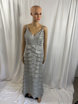 adrianna papell tiered evening dress Aidan Mattox Tiered Organza Gown With Beaded Bodice