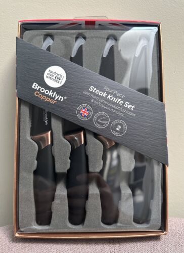 Taylor's Eye Witness Brooklyn Copper 4pc. Steak Knife Set - BRAND NEW & RARE !!