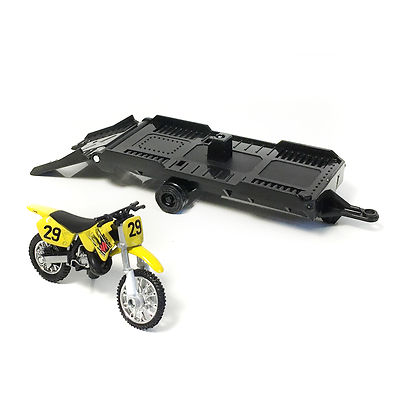 KENTOYS NEW RAY F32003 Suzuki RM125 Cross Bike Die-Cast + Anhänger 1:32