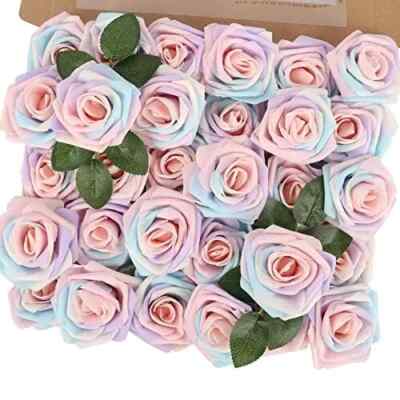 MACTING Artificial Flower Rose 30pcs Real Touch Artificial Roses for DIY Bouq...