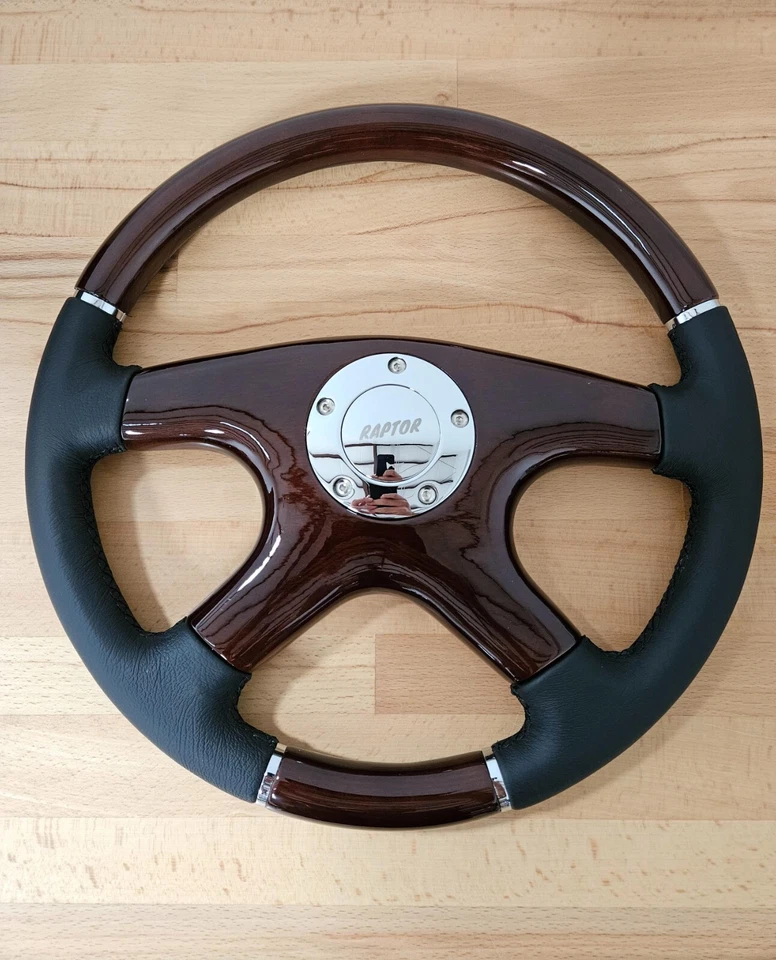 RAPTOR 15 «ЧЕРНАЯ КОЖА ТЕМНО ДЕРЕВЯННЫЙ РУЛЬ - Изображение 3 из 4