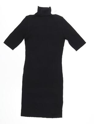 Oodji Damen Rollkragenpullover schwarz Polyester figurbetont Größe XL