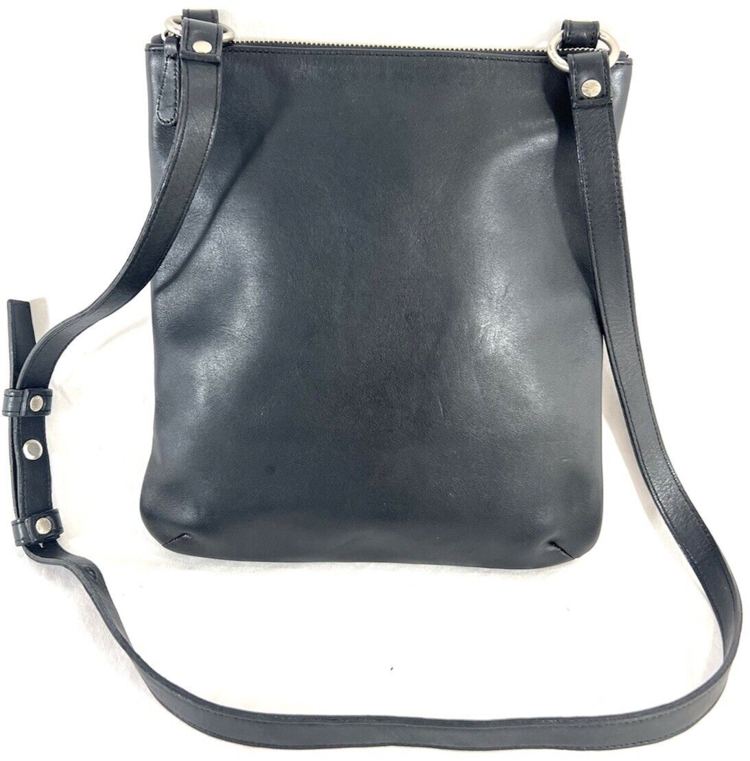 2000s COACH 9457 Black Leather Chelsea Slim Crossbody Made in The