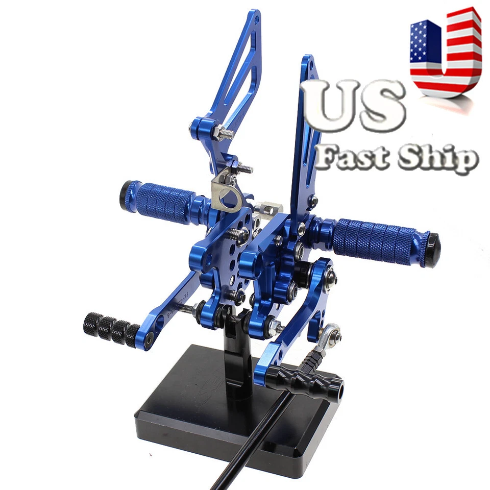 Pedais traseiros EUA Foot Pegs ajuste SUZUKI GSXR1000 2000 2001 2002 2003 2004 azul - Imagem 3 de 4