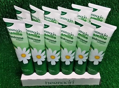 (32,78€/l) 12 x 75ml HERBACIN KAMILLE Handcreme TUBE Wuta Kamille GRATIS Versand