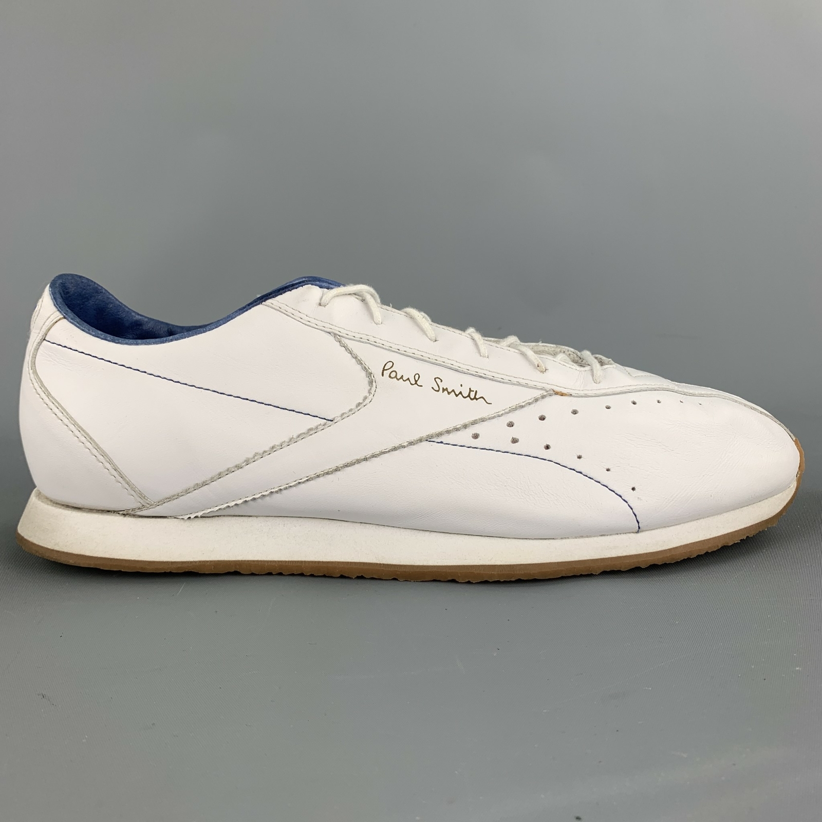 REEBOK Size 11 White Leather Lace Up 
