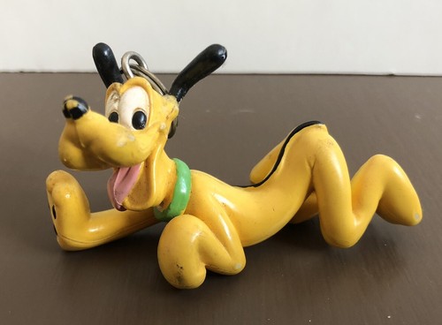 Vintage Disney Pluto Mickey Mouse’s Dog 2 mini Figurines Applause 1 Keychain - Picture 3 of 8