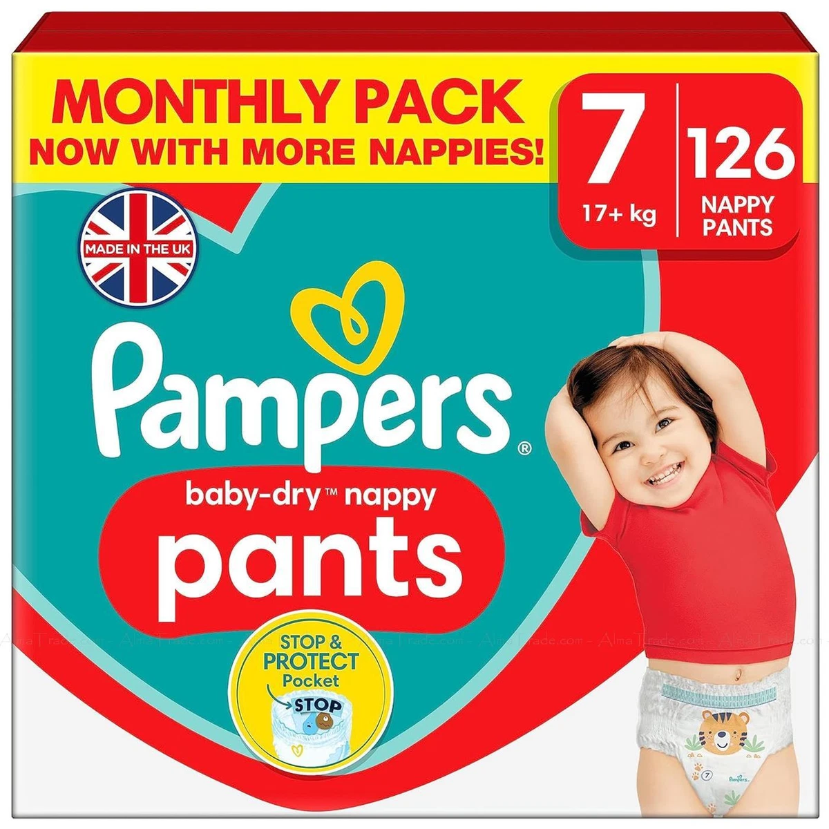 Pampers Couches Baby Dry Pants Extra Large taille 7 