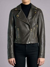 Bnwt Womens Muubaa Harrier Butter Leather Bikers Jacket Size Uk 14 Rrp £732 ]