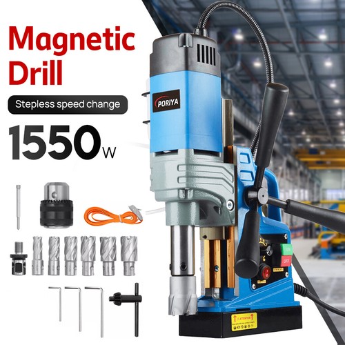 Magnetic Drill 1550W 2922lbf/13000N Portable Mag Drill Press 500RPM 6 Bits Blue - Picture 3 of 22