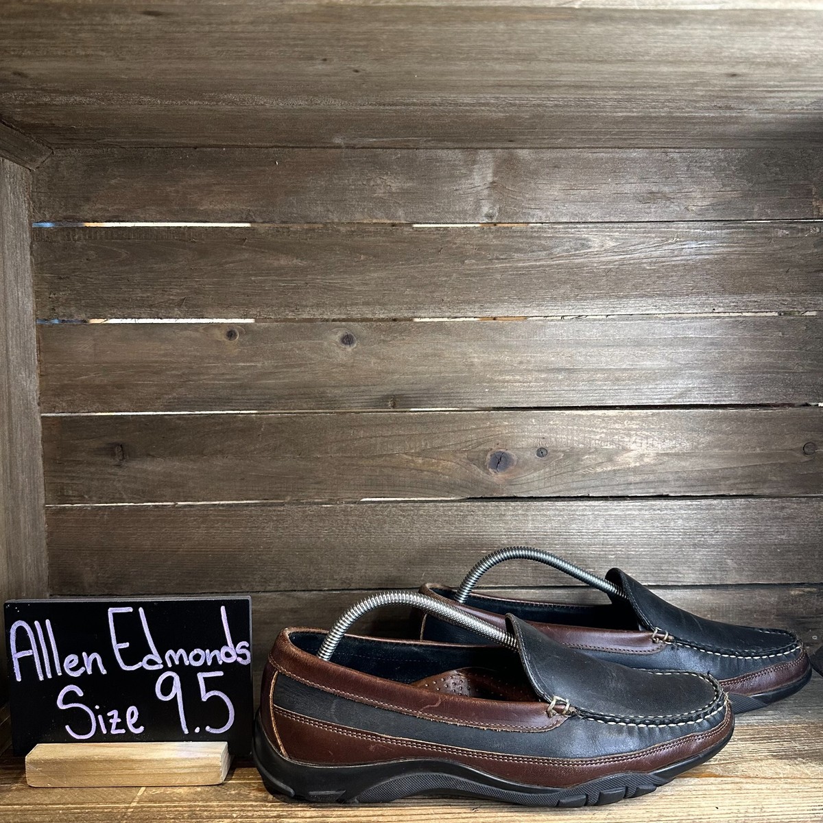 Mens Allen Edmonds Boulder Black Leather Casual Comfort  display picture 1