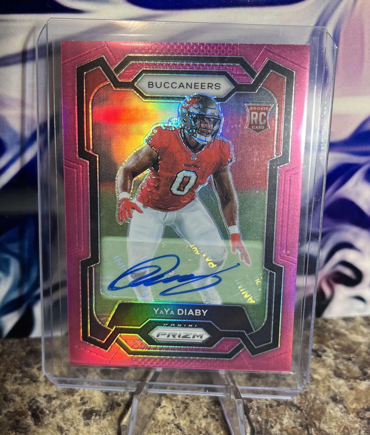YAYA DIABY 2023 Panini Prizm Pink Auto RC Tampa Bay Buccaneers #394