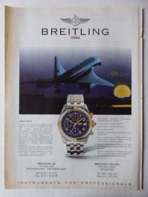 3/1996 PUB BREITLING WATCH CHRONOMAT MONTRE UHR CONCORDE ORIGINAL