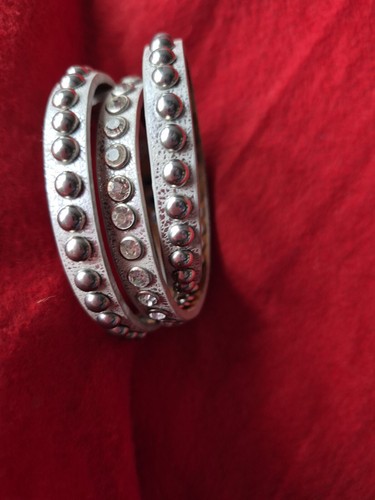 Armband Wickelarmband Slakeband Stiefelband Lederlook Nieten Strass Glitzer Neu - Bild 2 von 5