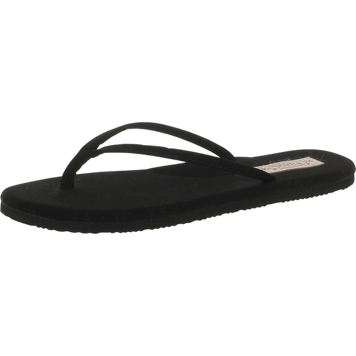 Женские черные слипоны Flojos на плоской подошве, босоножки-стринги, 8 средних размеров (B,M) BHFO 6942