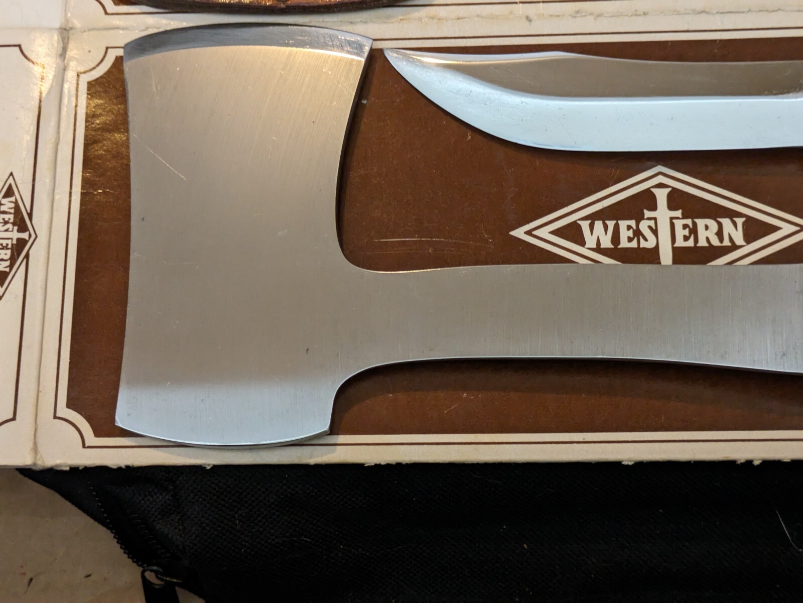 Western knife & Hatchet Set, Leather handles, hatchet W10 knife 1951