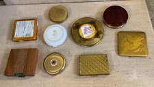 Vintage Lot of 9 Powder Compacts Fifth Ave Rex, Stanley Home,  Misc....