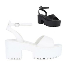 New Ladies Women Chunky Platform Heeled Open Toe Sandals UK Size 3-8