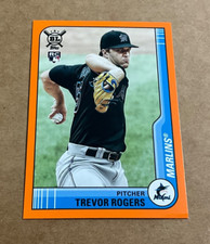 2021 Topps Big League # 185 Trevor Rogers Rookie Orange Miami Marlins Baseball