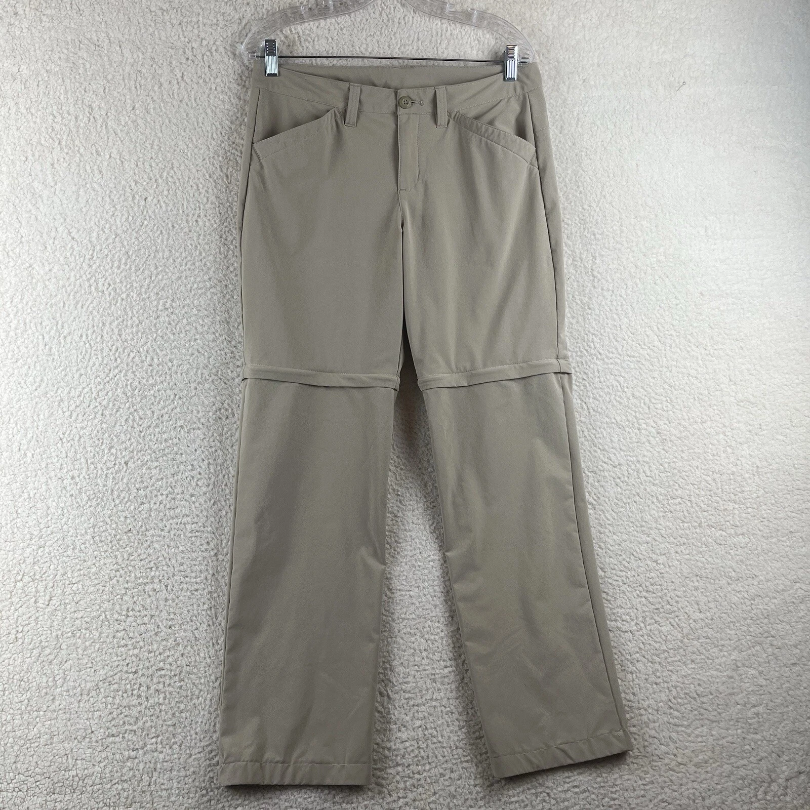 Eddie Bauer Pants Men 32x30 Beige Convertible Shorts Hiking Nylon Lightweight