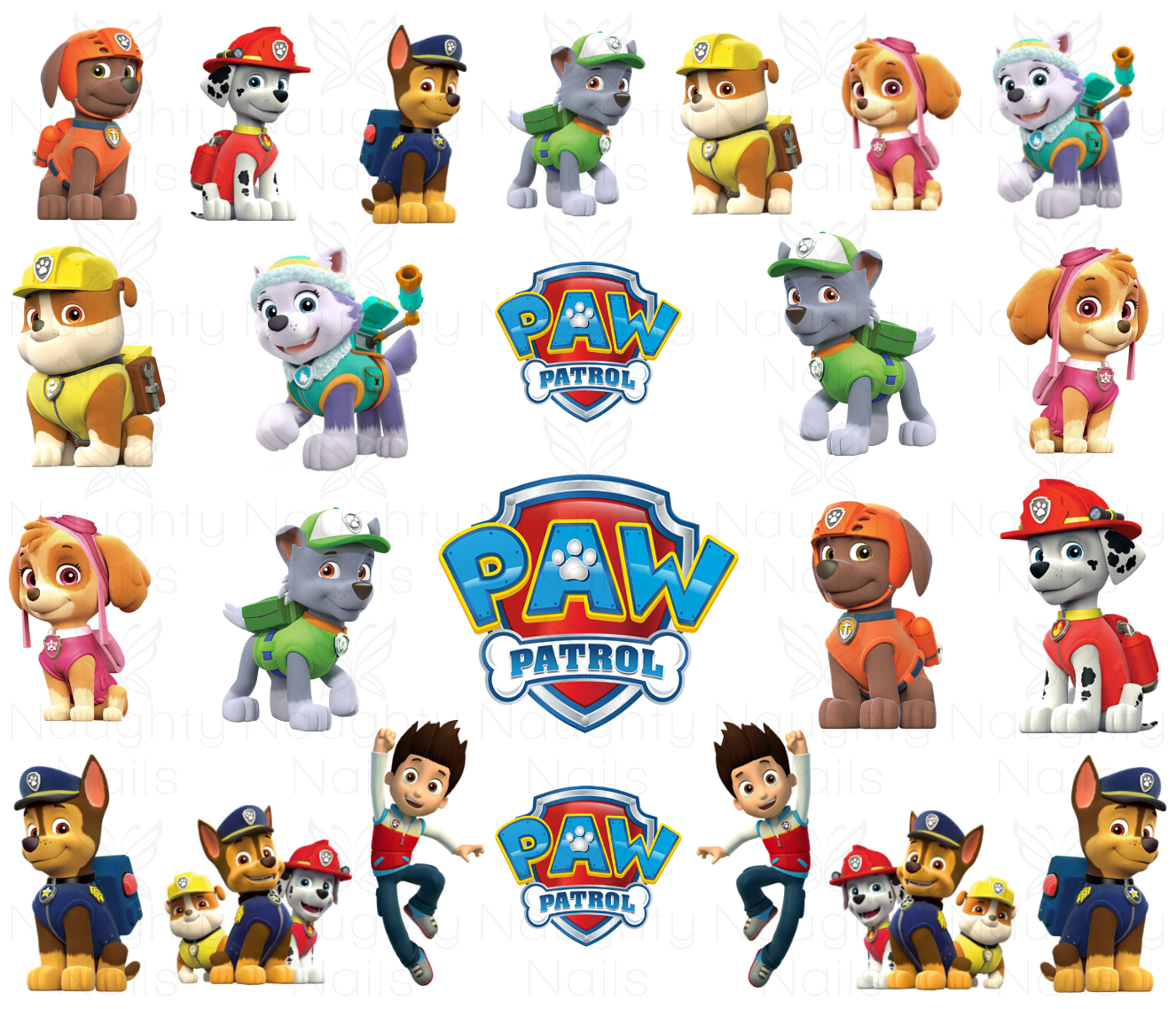 Paw Patrol Nail Decal Water Transfer Tattoo Nail Art Childrens | eBay