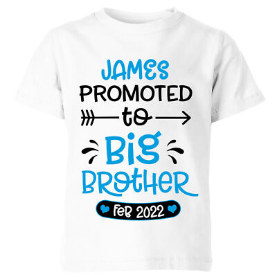 Personalisiertes T-Shirt Promoted Big Brother Schwester Kinder Jungen Mädchen Geschwister Shirt