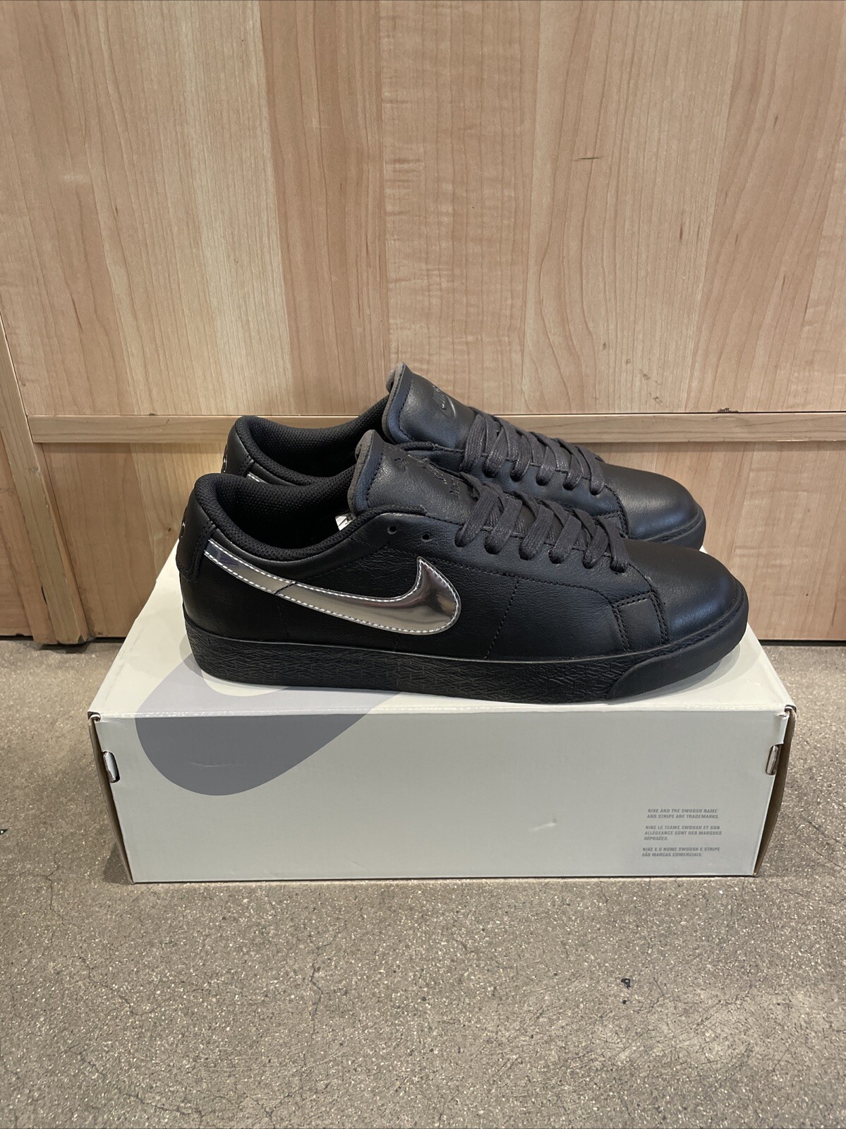 Size 9 - Nike Dancer Skateboards x Zoom Blazer SB Low Black Metallic Silver