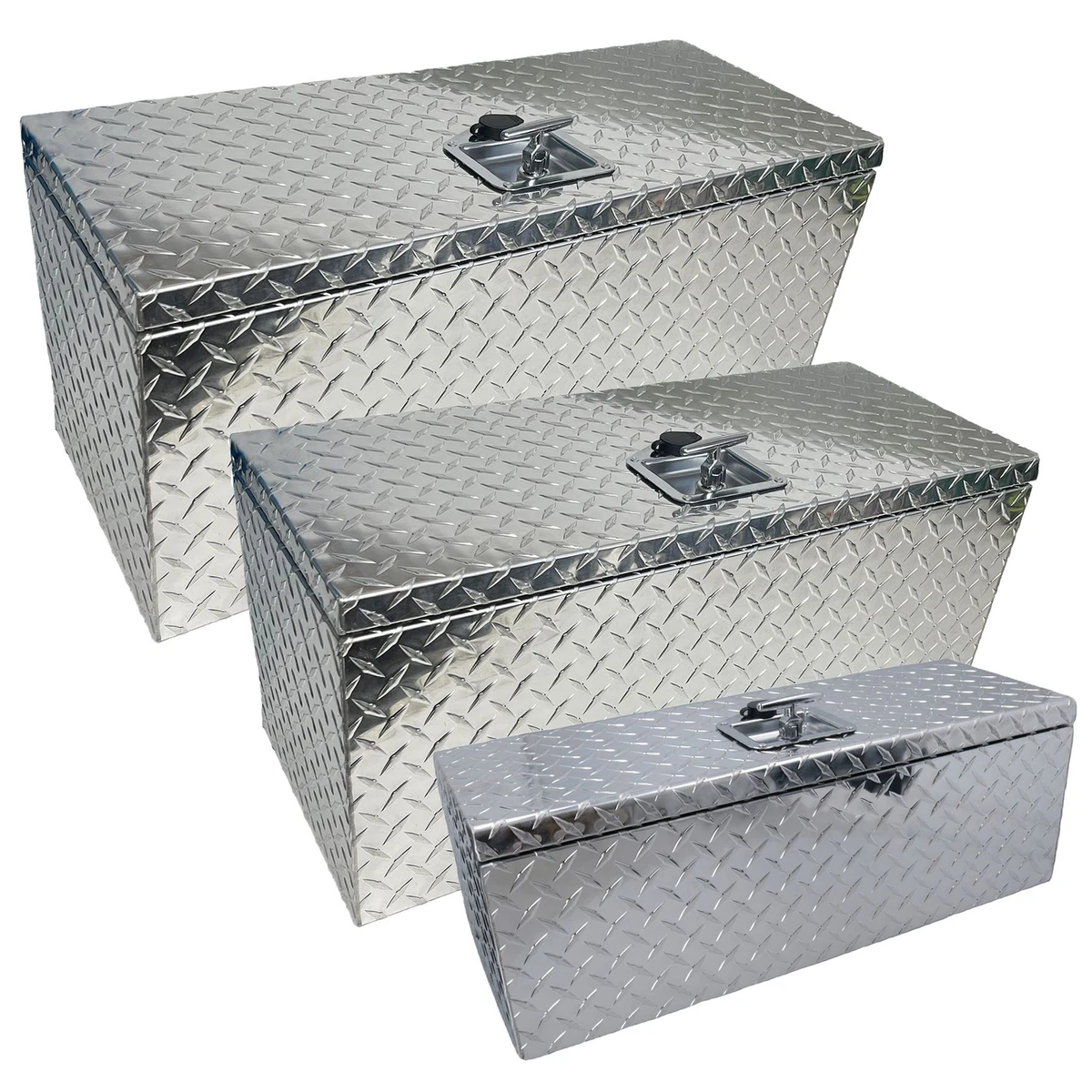 Boîte à Outils Boite de Rangement Transport Box Truckbox Aluminium 60 x 25  x 30 cm 40L Verrouillage avec 2 Clés Pour Remorque