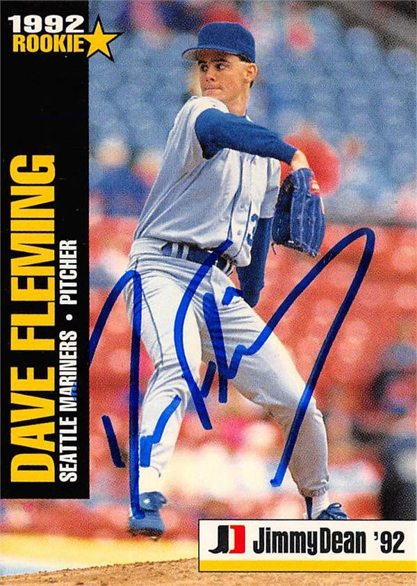 Dave Fleming autographed Baseball Card (Mariners) 1992 Jimmy Dean Rookie #6