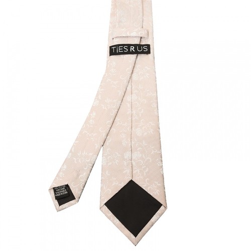 Handmade Peach Floral Classic Mens Tie and Handkerchief Set Wedding Tie Neck Tie - Picture 3 of 4
