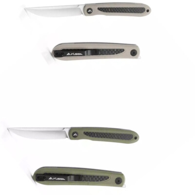 FLISSA Folding Pocket Knife Front Flipper Open D2 Blades Carbon Fiber-G10 Handle