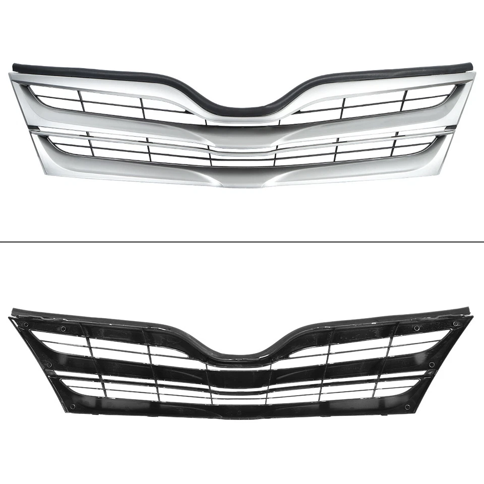5PC Set For 2013-2016 TOYOTA VENZA Front Bumper Upper Lower Grille W/ Fog Bezels - Image 2 of 4