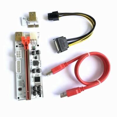 New VER010-X pcie PCI-E Riser 1x to 16x, 8 Capacitors SHIPS FROM USA!!!