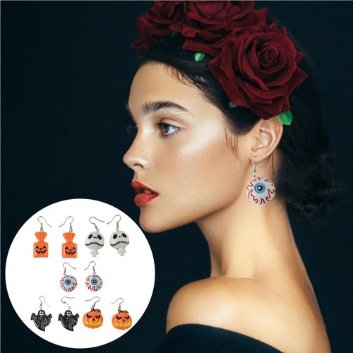 Punk Style Halloween Earrings Vibrant Appearance Easy To Wear Unique Gift Idea - Picture 11 of 14