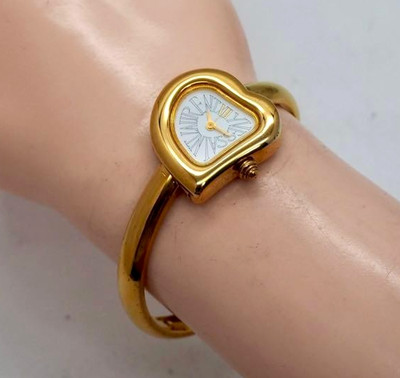 Yves Saint Laurent YSL 40th Heart Shaped Gold Watch Quartz Vintage