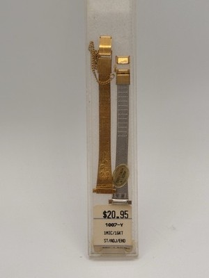 Gilden Womens Watch Band Gold Tone Rose Embellishment