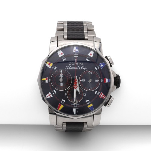 Corum Admirals Cup Watch Box 44mm Chrono 985.641.20 Black Dial Automatic Limited
