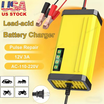 #ad 12V Car Battery Charger Maintainer Auto Trickle RV for Truck Motorcycle Portable $6.99