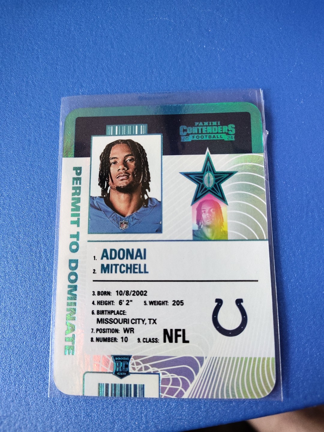 2024 Panini Contenders Permit To Dominate Adonai Mitchell (RC) #8