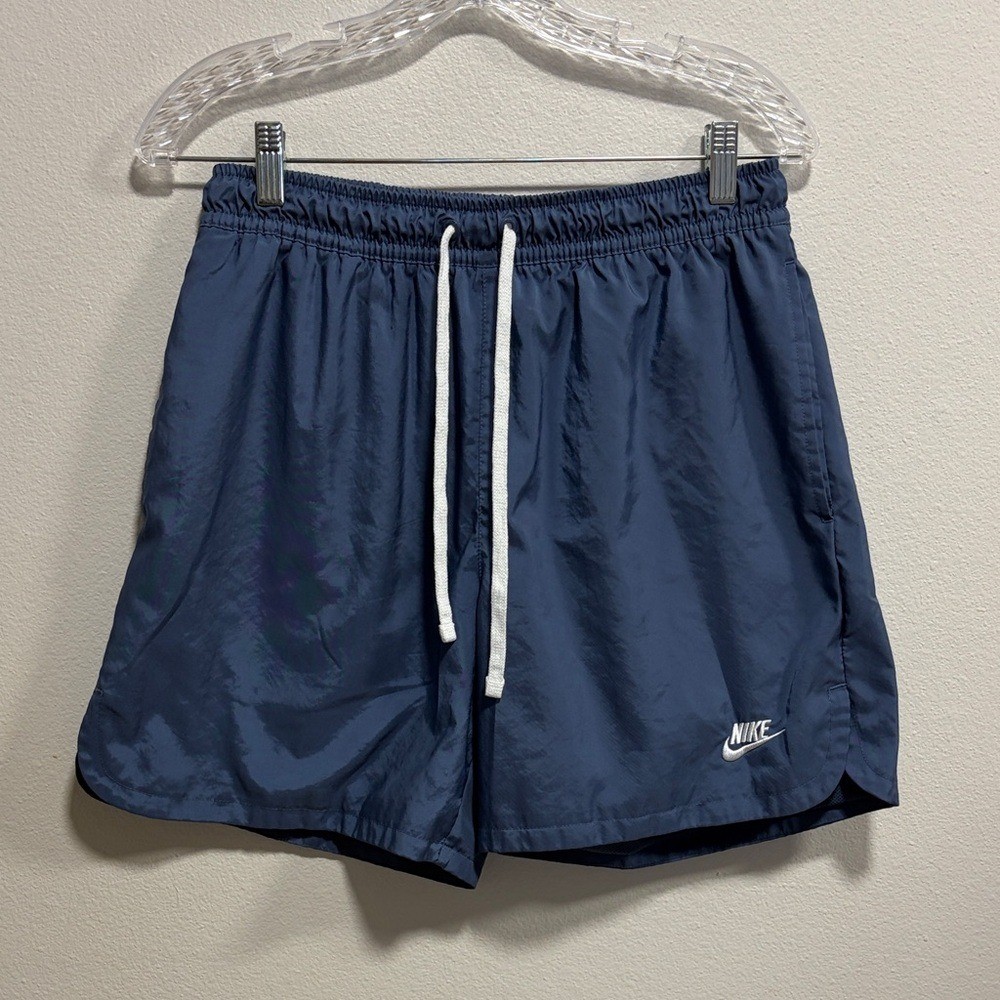 Nike Blue Mesh-Lined Running Shorts 6" Size M Drawstring Athletic thumbnail 3