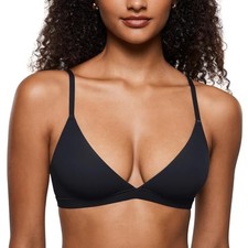 Women's Inbarely Triangle Bralette Plunge Unlined Seamless Bra No Underwire Sexy