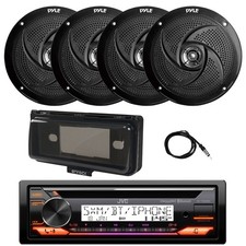 JVC KD-T92MBS Marine CD Receiver, 4x 6.5" 240W Speakers, Cover Black , Antenna