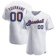 Custom White Royal Pinstripe Royal Orange Authentic Baseball Jerseyzuh83