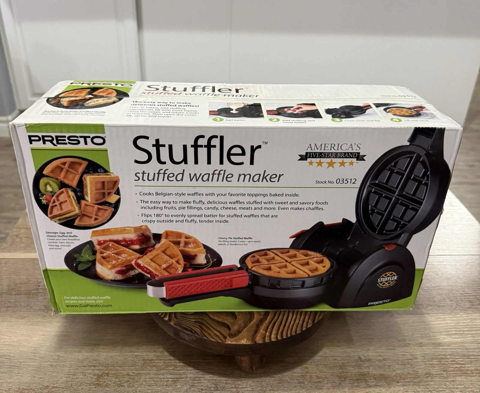 Presto Stuffler Waffle Iron ~ Waffle Maker ~ 03512 ~ New In Box