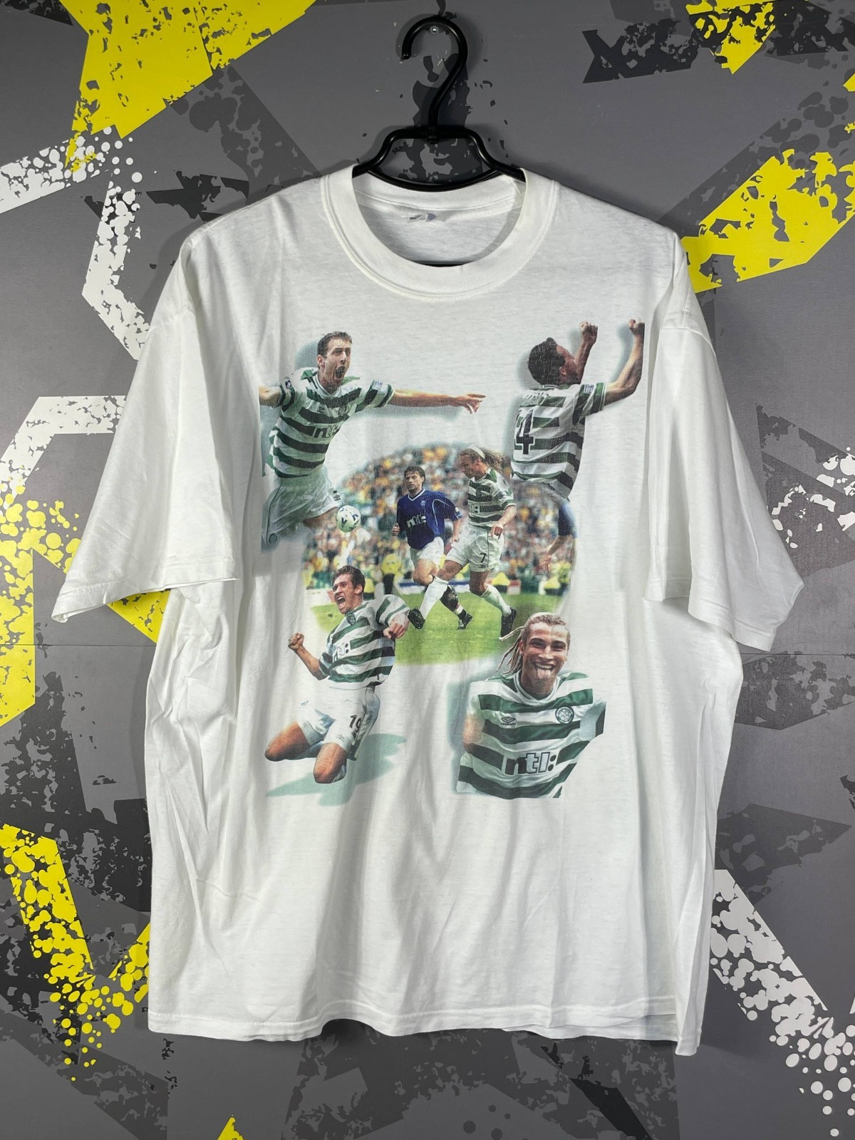 Henrik Larsson Celtic 6 - 2 Ranger Vintage Jersey Football Shirt Men sz 2XL ig93
