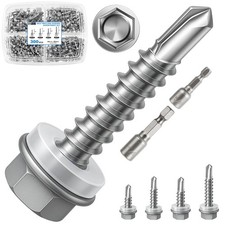 300Pcs Self Tapping Screws Assortment Kit, Self Drilling Screws for Metal, 8...