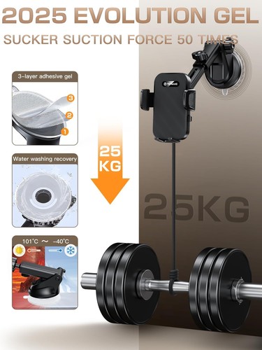 Car Phone Holder Mount,【2025 Upgrade】 3-in-1 Cell Phone Holder for Car, Dashb... - Picture 2 of 9